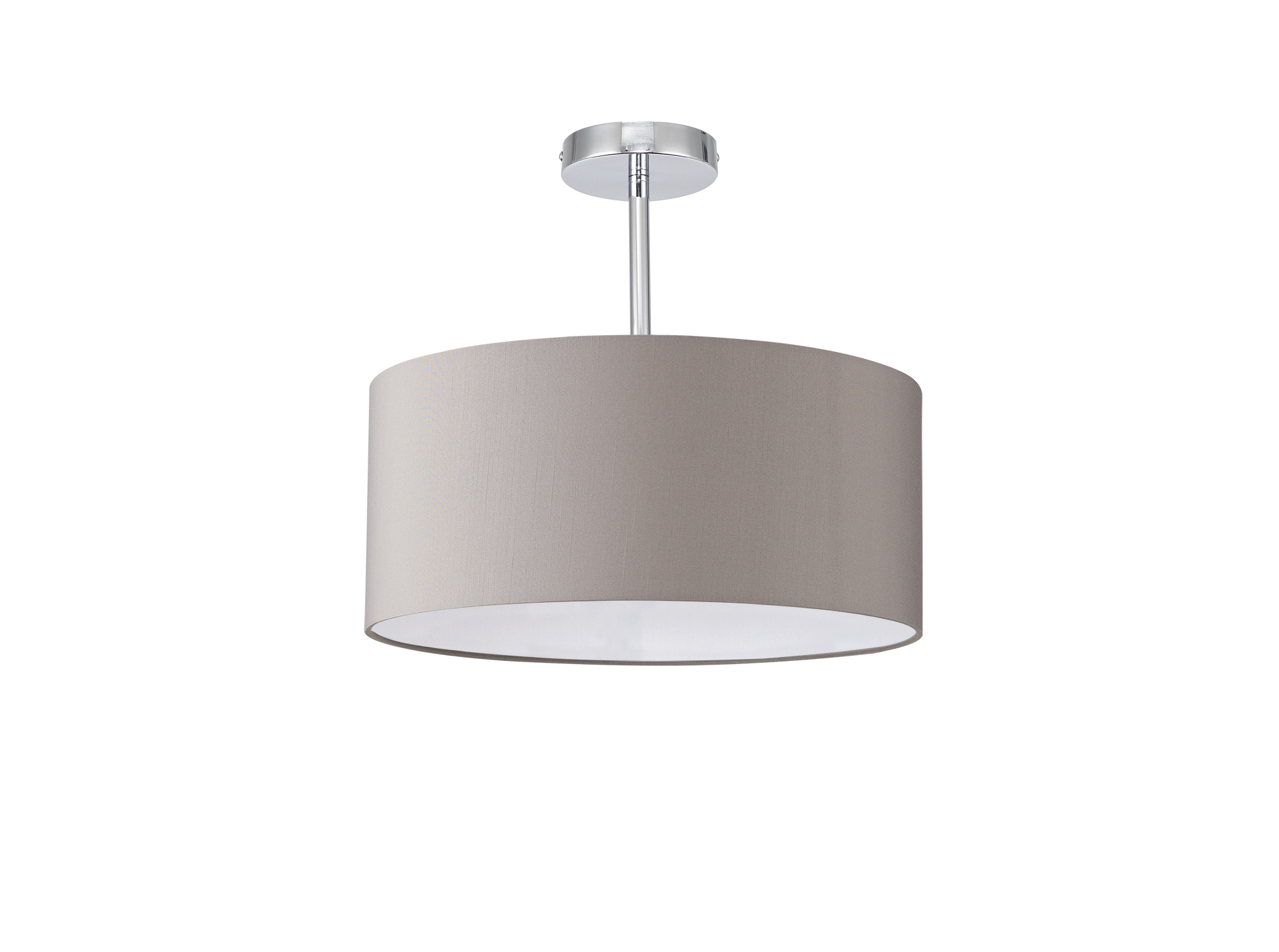 Baymont 40cm Semi Flush 1 Light Polished Chrome, Grey DK0094  Deco Baymont